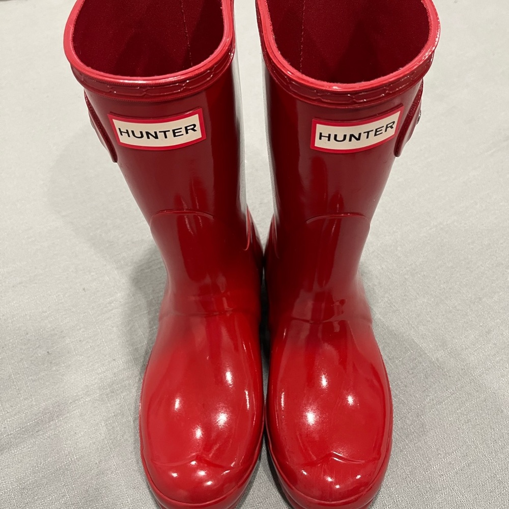 Short Red Hunter Rain boots